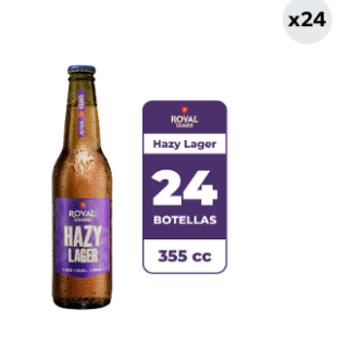 24x Cerveza Royal Guard Hazy Lager 5° Botella 355cc
