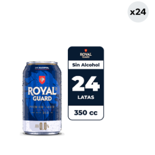24x Cerveza Royal Guard Sin Alcohol Lata 350cc