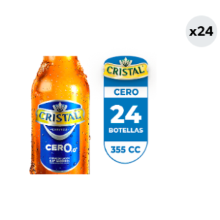 24x Cerveza Cristal Sin Alcohol Botella 355cc