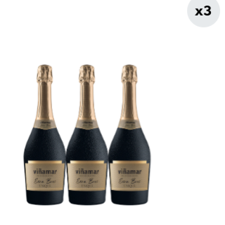 3x Espumante Viñamar Extra Brut 750cc