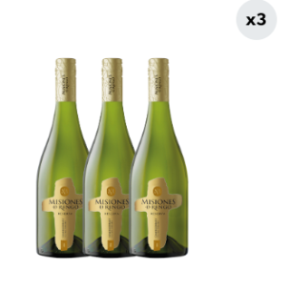 3x Vino Misiones De Rengo Reserva Chardonnay 750cc