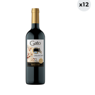 12x Cóctel de Vino Gato Selección Dulce Tinto 750cc