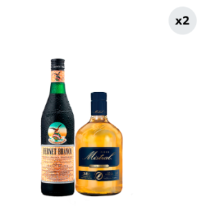 Pack Pisco Mistral 35° 1L + Fernet Branca 39° 750cc