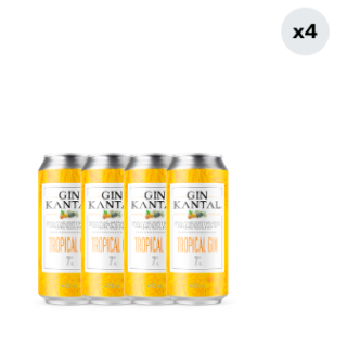 Pack 4 Cóctel Kantal Gin Tropical Lata 473cc
