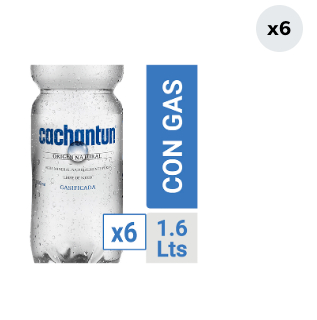 Pack 6 Agua con Gas Cachantun 1.6 litros
