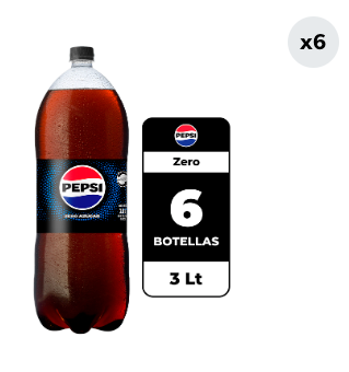 Pack 6 Bebidas Pepsi Zero 3 litros