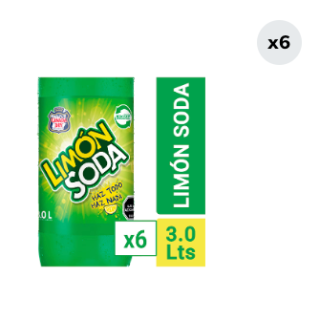 6x Bebida Limón Soda Botella 3L