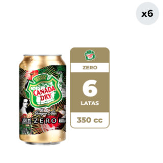 6x Bebida Ginger Ale Zero Lata 350cc