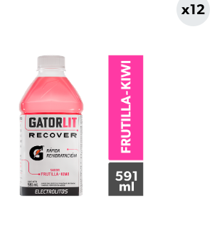 12x Bebida Suero Gatorlit Frutilla Kiwi 591cc
