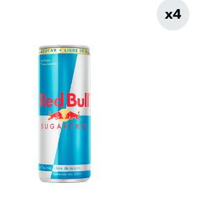 4x Bebida Energética Red Bull Sin Azúcar 250cc